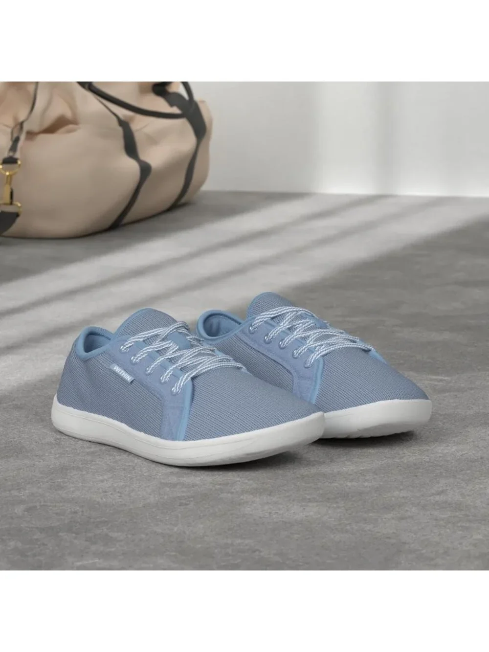 Women's Blue Minimalist Barefoot Shoe Zero Drop Sole Wide Width Fashion Sneaker - Picture 2 of 6
